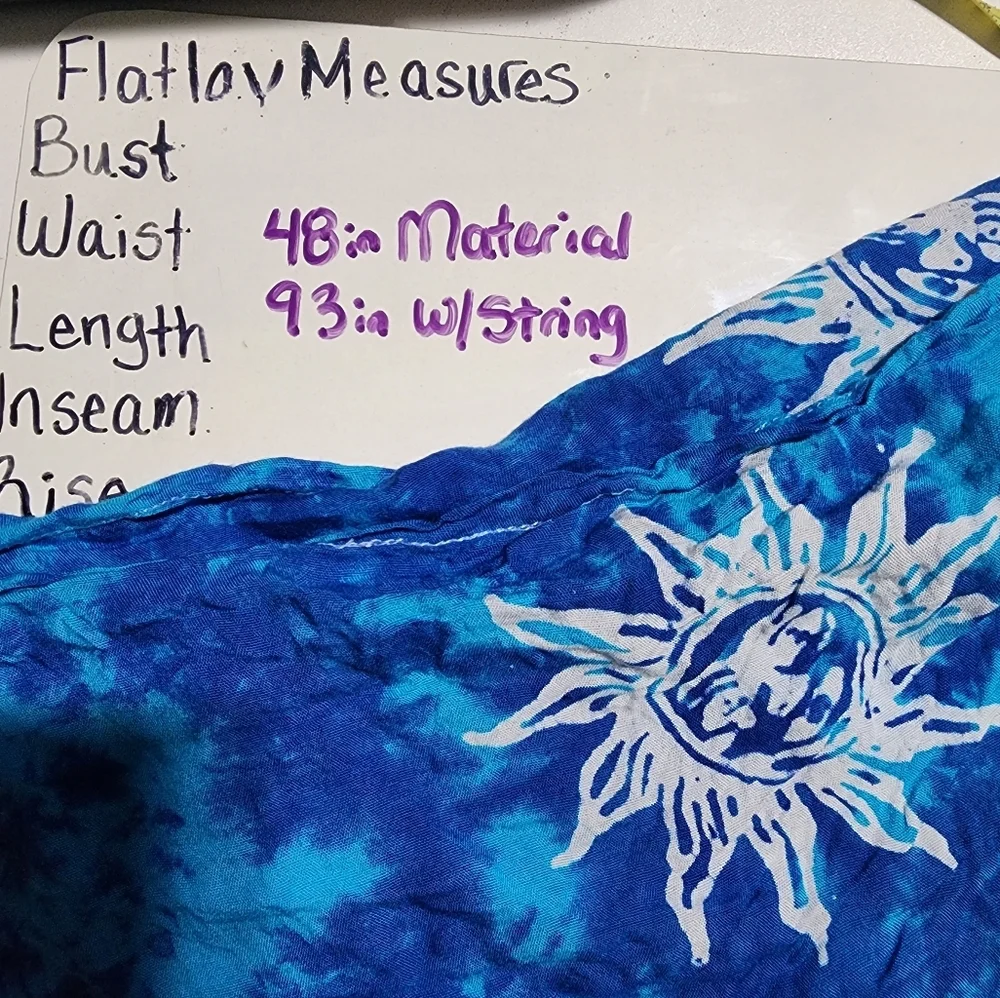 Vintage Celestial Blue Tie Dye Crop Top & Wrap Skirt Set Boho Festival - Picture 7 of 7